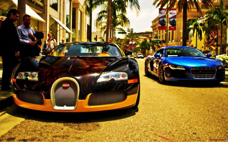 bugatti, Veyron, Bugatti, Audi, R8 HD Wallpaper Desktop Background