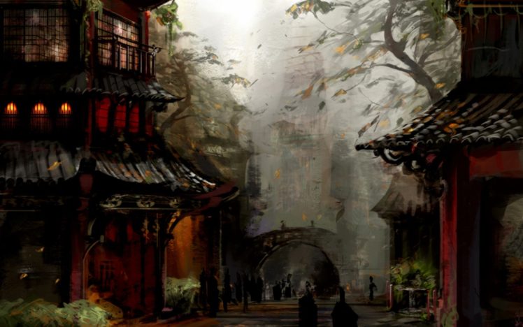 video, Games, Guild, Wars, Concept, Art, Asian, Architecture, Arches HD Wallpaper Desktop Background