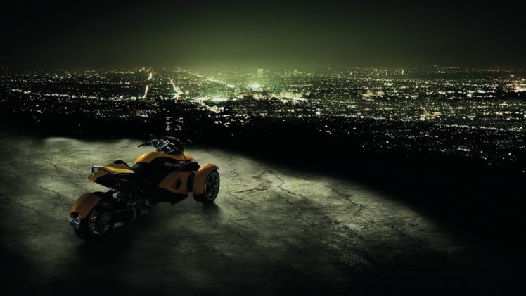 cityscapes, Motorbikes, Can am, Spyder HD Wallpaper Desktop Background