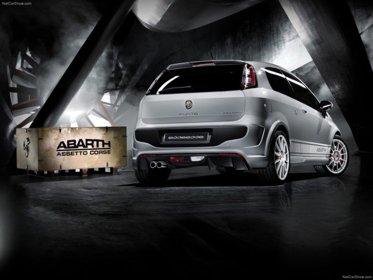 white, Cars, Abarth, Fiat, Punto, Mitsubishi, Evo HD Wallpaper Desktop Background