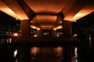night, Bridges, Cities