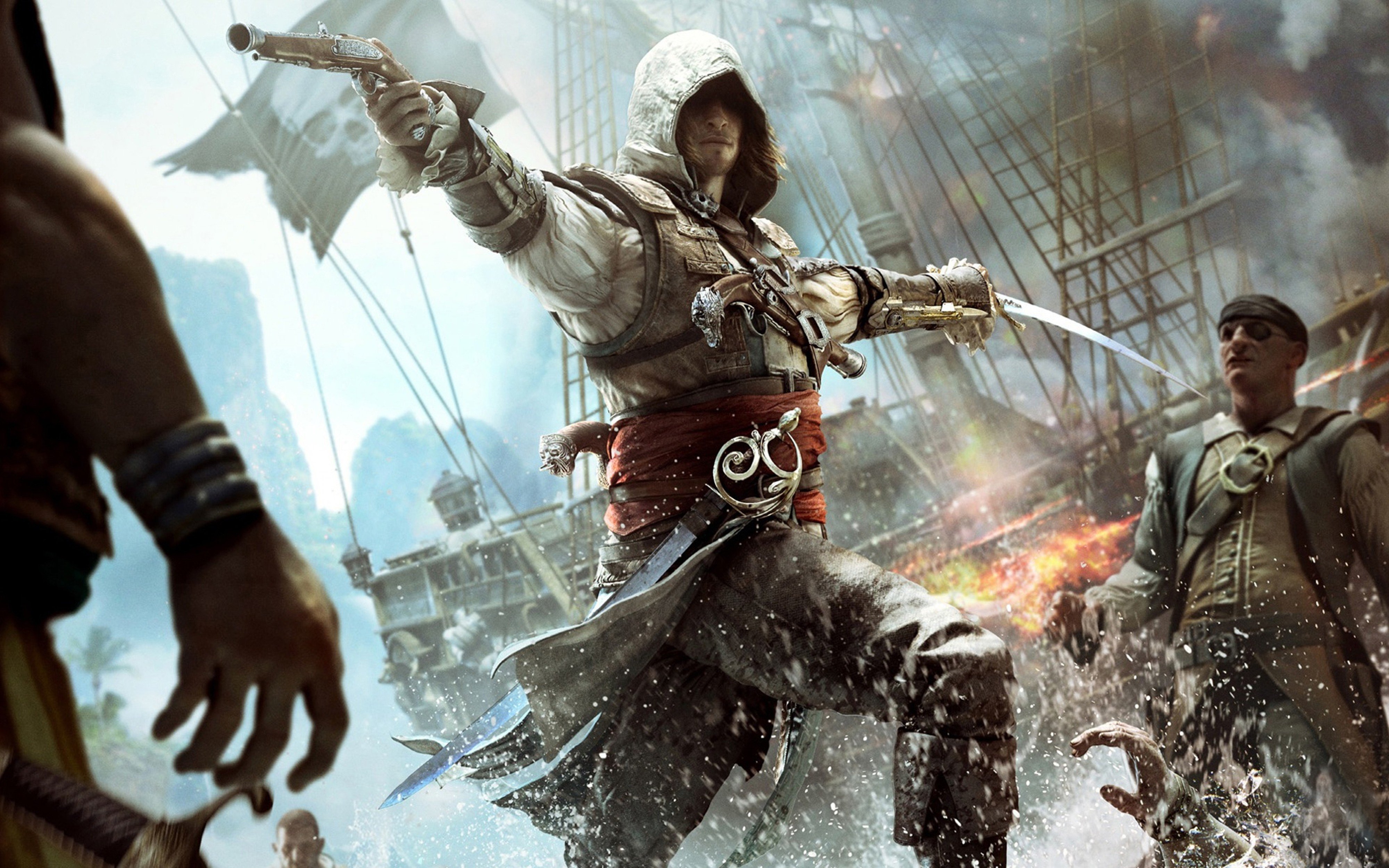 , Assassins, Creed, 4, Black, Flag, Game, Battle, Ship, Pirate Wallpaper