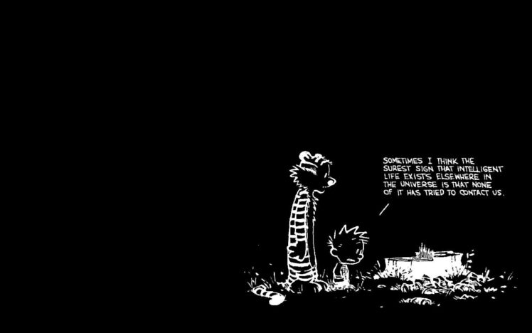comics, Calvin, And, Hobbes, Black, Background Wallpapers HD / Desktop and  Mobile Backgrounds