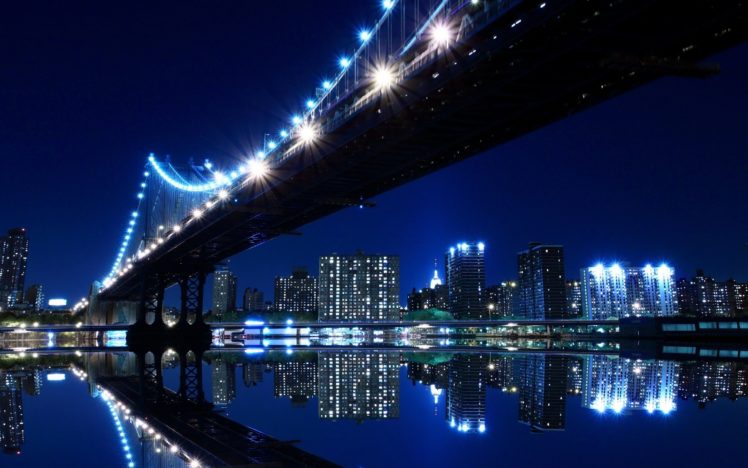 cityscapes, Night, Lights, Bridges, Scenic, Skyscapes HD Wallpaper Desktop Background