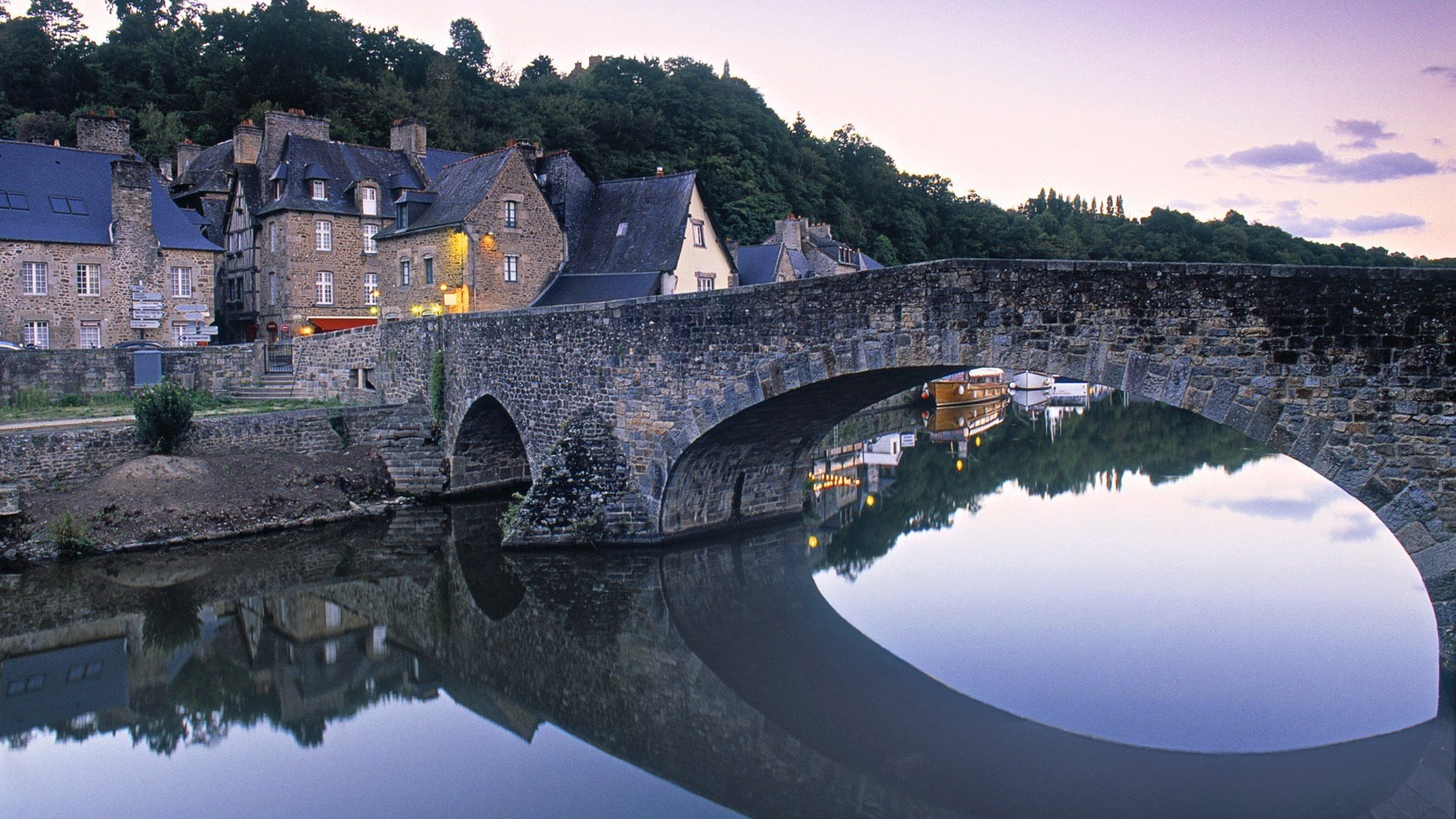 landscapes, France, Bridges, Villages, Bretagne Wallpaper