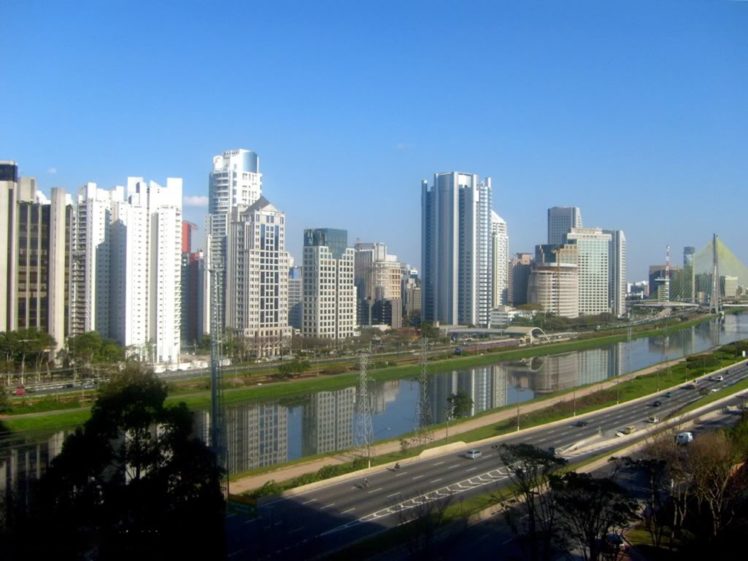 buildings, River, Sao, Paulo, City, Megapole, South, America, Brazil HD Wallpaper Desktop Background