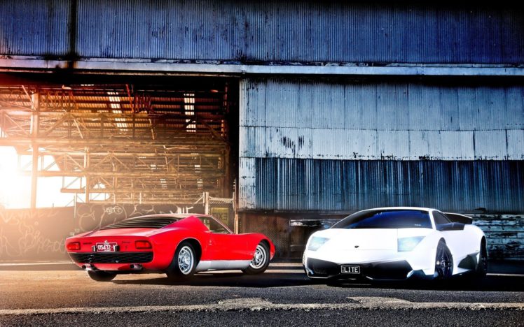 red, White, Ford, Gt, Lamborghini, Murcielago HD Wallpaper Desktop Background