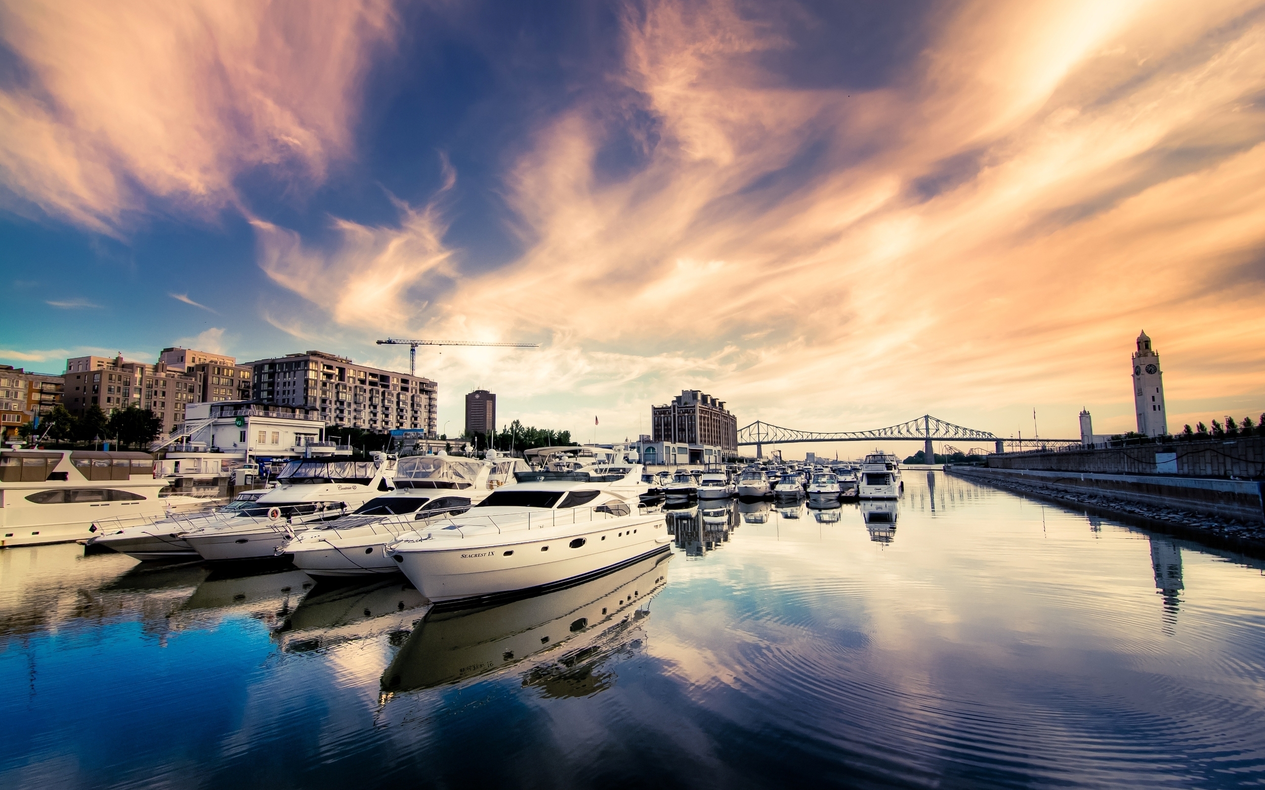luxury, Boats, In, Port Wallpaper