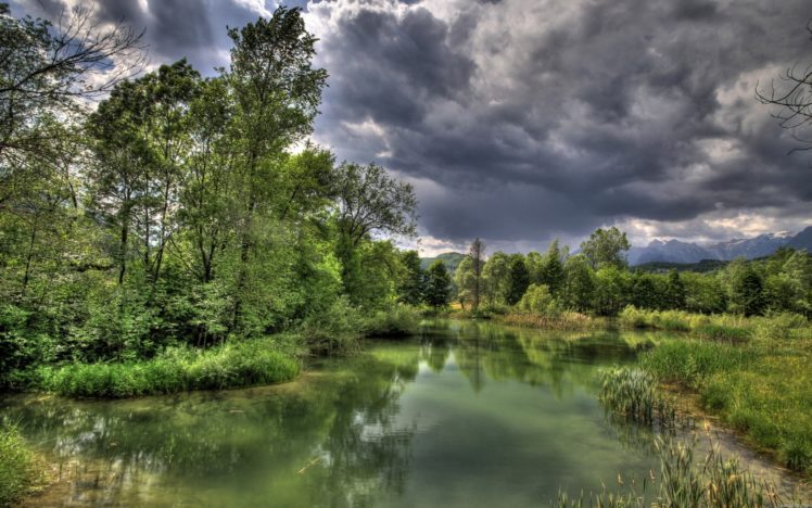 clouds, Nature, Trees, Forests, Lakes, Hdr, Photography HD Wallpaper Desktop Background