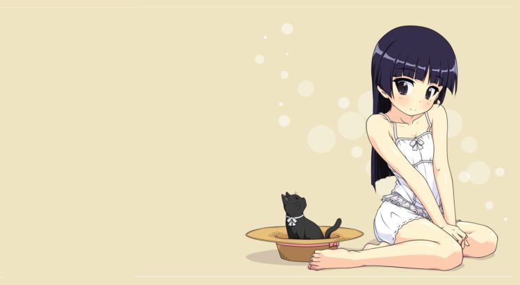 cats, Long, Hair, Anime, Straw, Hat, Gokou, Ruri, Ore, No, Imouto, Ga, Konna, Ni, Kawaii, Wake, Ga, Nai, Anime, Girls HD Wallpaper Desktop Background