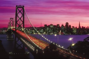 sunset, California, San, Francisco, Bay, Bridge