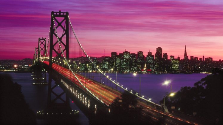 sunset, California, San, Francisco, Bay, Bridge HD Wallpaper Desktop Background