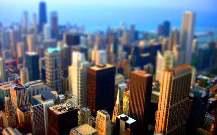 cityscapes, Chicago, Architecture, Buildings, Tilt shift HD Wallpaper Desktop Background