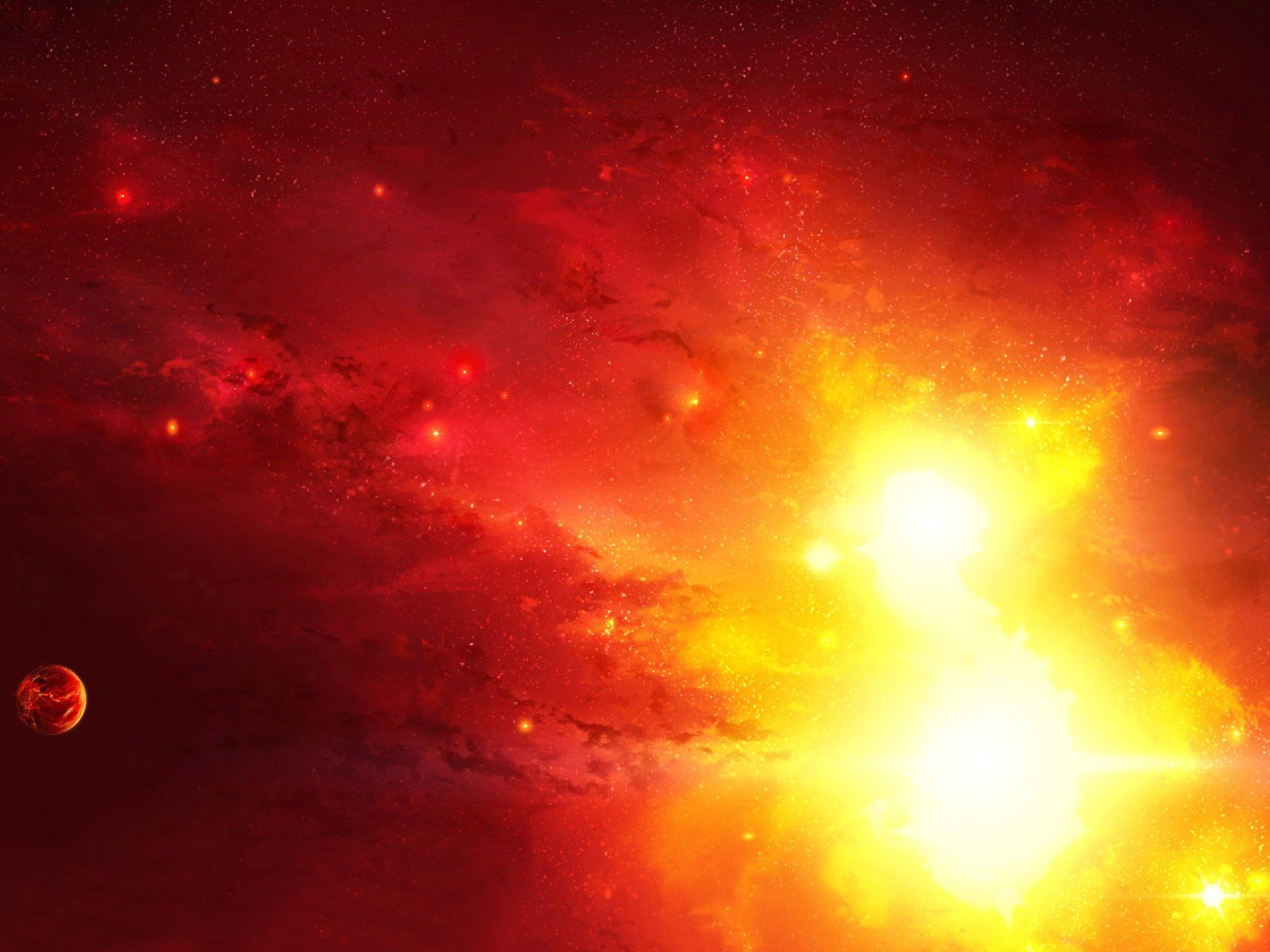 outer, Space, Red, Bright Wallpaper