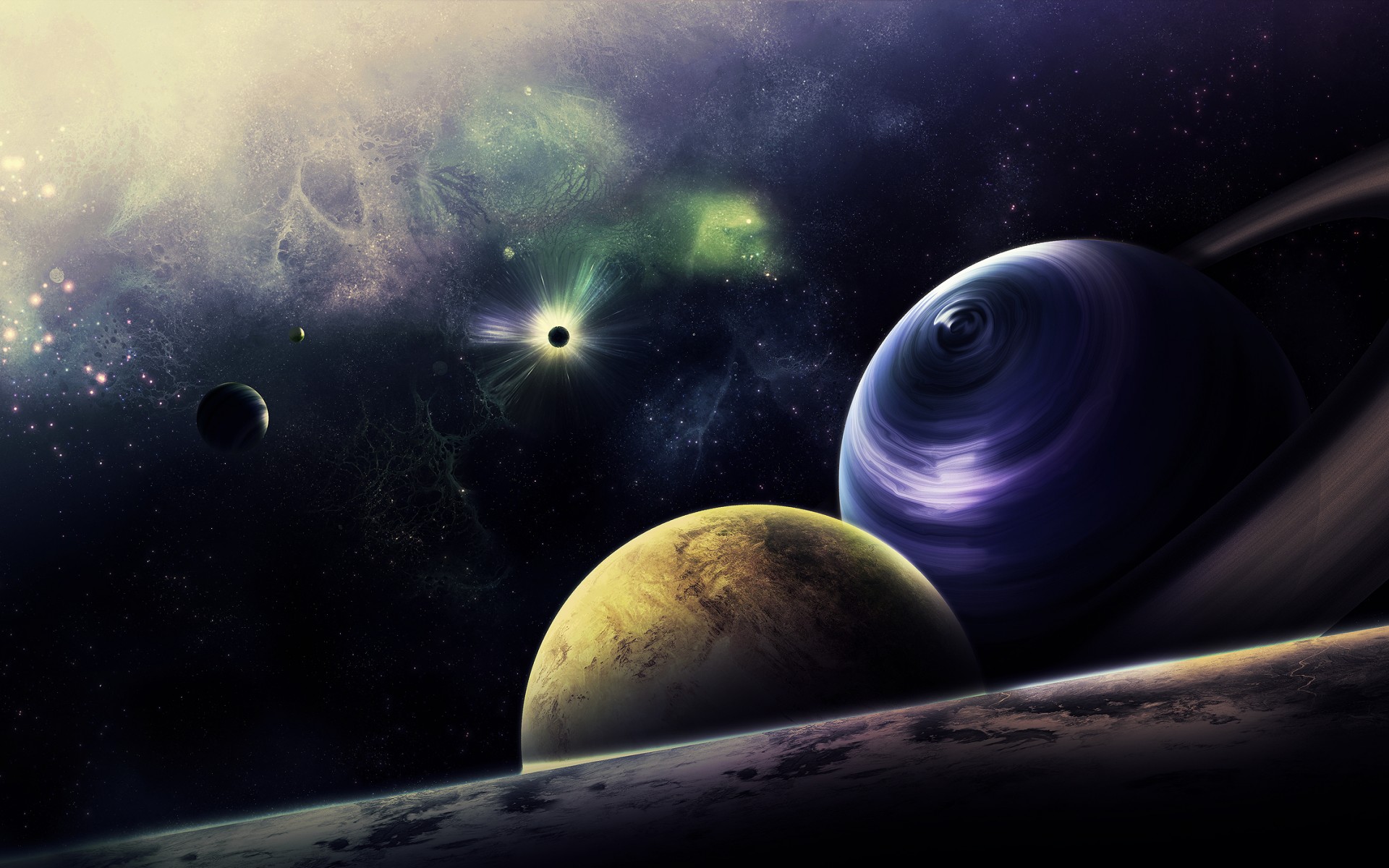 sci, Fi, Science, Outer, Space, Planets, Moons, Stars, Nebula Wallpaper