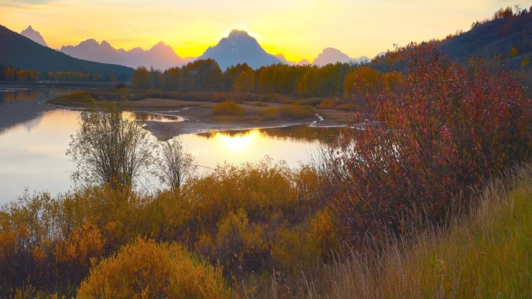 autumn, Multicolor, Wyoming, Grand, Teton, National, Park, National, Park HD Wallpaper Desktop Background