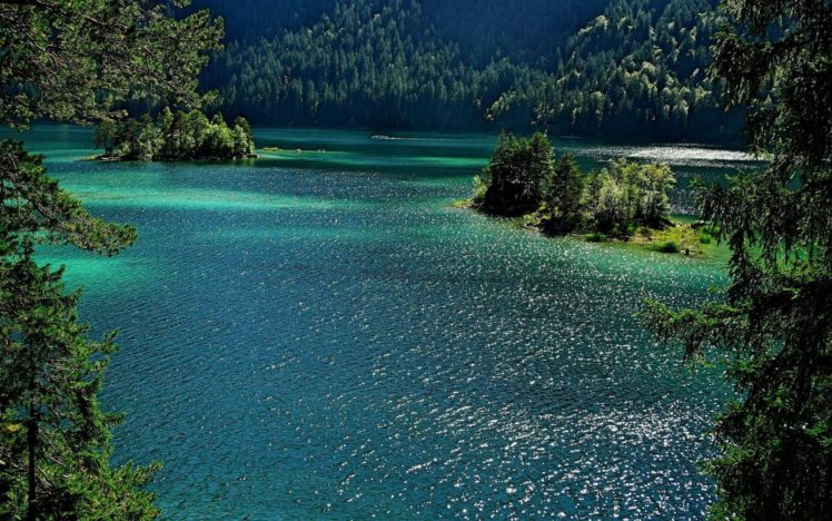 emerald, Lake, Trees HD Wallpaper Desktop Background