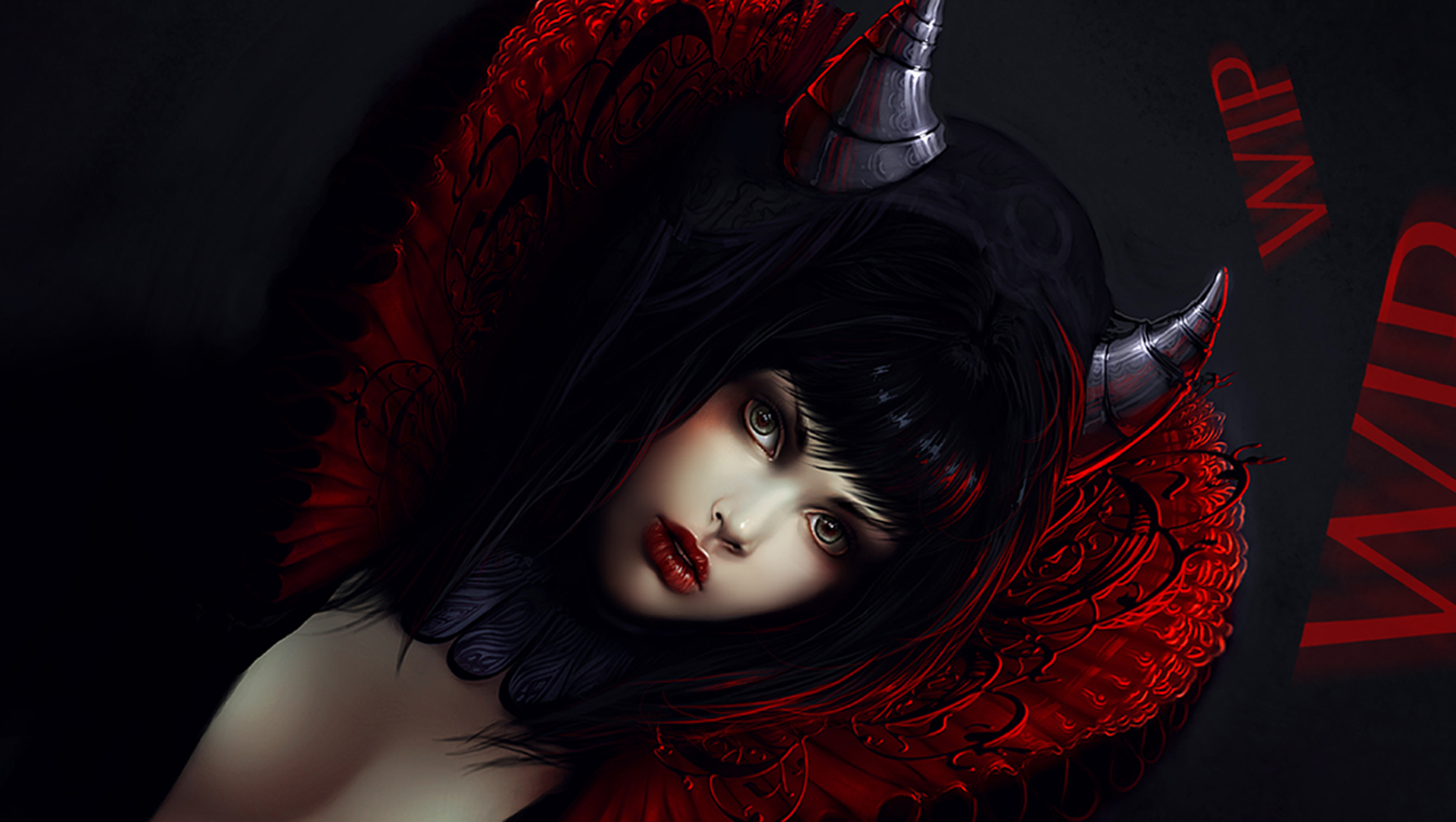Fantasy Art Dark Horror Gothic Demon Women Girl Evil Sexy 