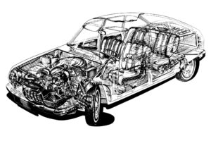 1970, Citroen, G s, Interior, Engine