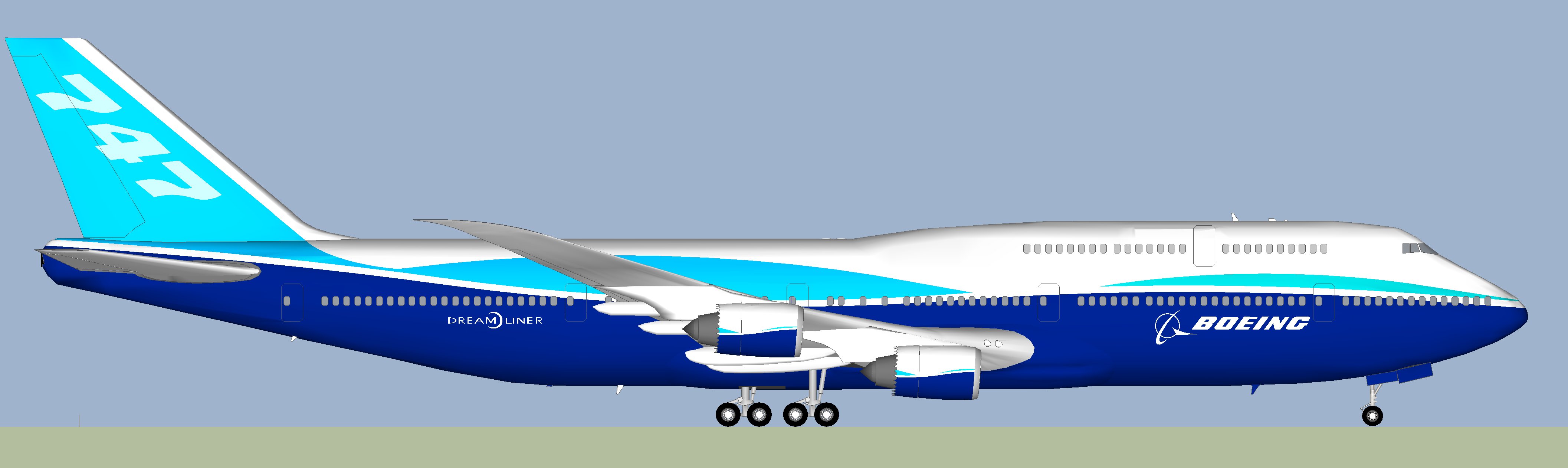 Боинг 747 нарисовать