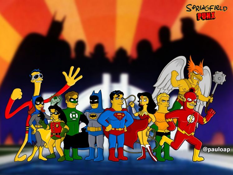 dc comics, Justice league by simpsons, Superheroes, Comics HD Wallpaper Desktop Background