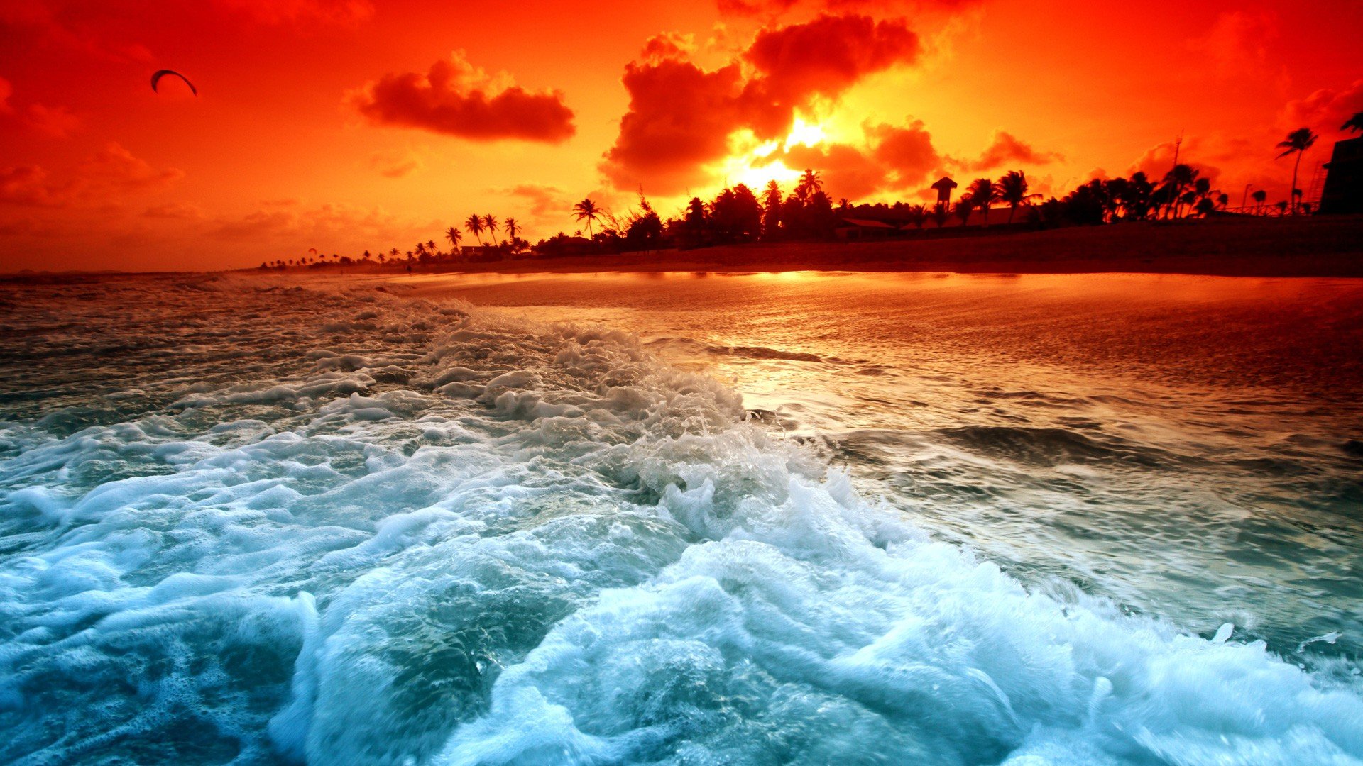 sunset, Ocean, Magical Wallpaper
