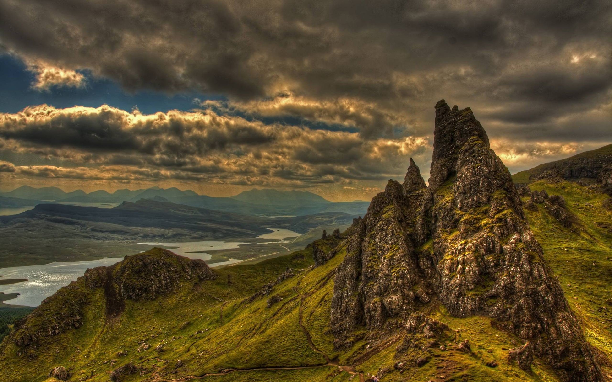 clouds, Landscapes, Nature, Hills, Rocks Wallpaper