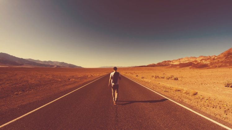 walk, Deserts, Roads HD Wallpaper Desktop Background