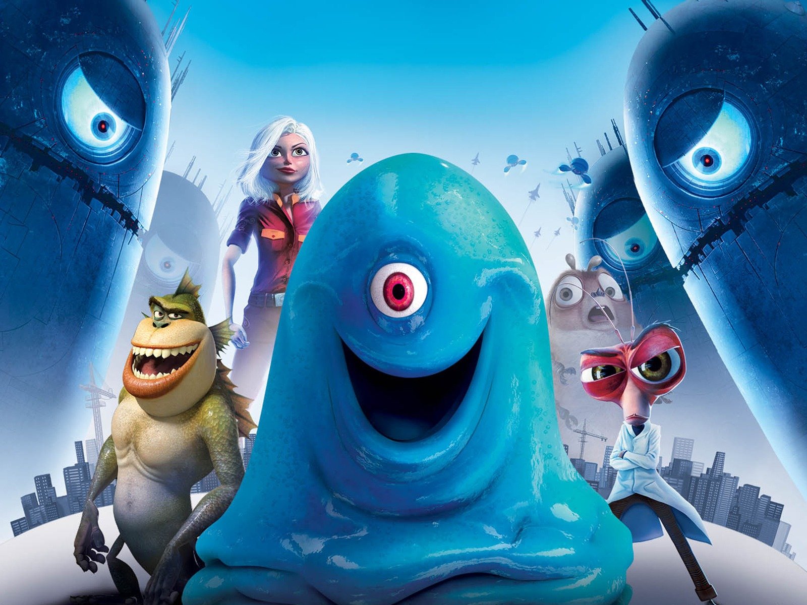 monsters vs aliens, Cartoon, Animation, Sci fi, Monsters, Aliens, Monster, Alien, Film, Movie,  6 Wallpaper