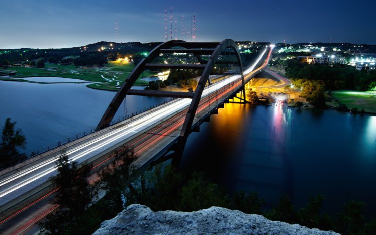 pennybacker, Bridge, Austin, City, Cityscape, Night, 4000×2500 HD Wallpaper Desktop Background