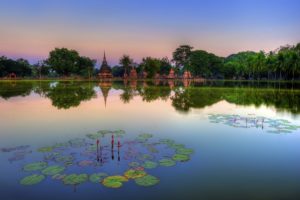 sukhothai, Historical, Park, Thailand, Lake, 4000x2500