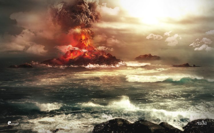 volcano, Sea, Ocean, Landscape, 4000×2500 HD Wallpaper Desktop Background