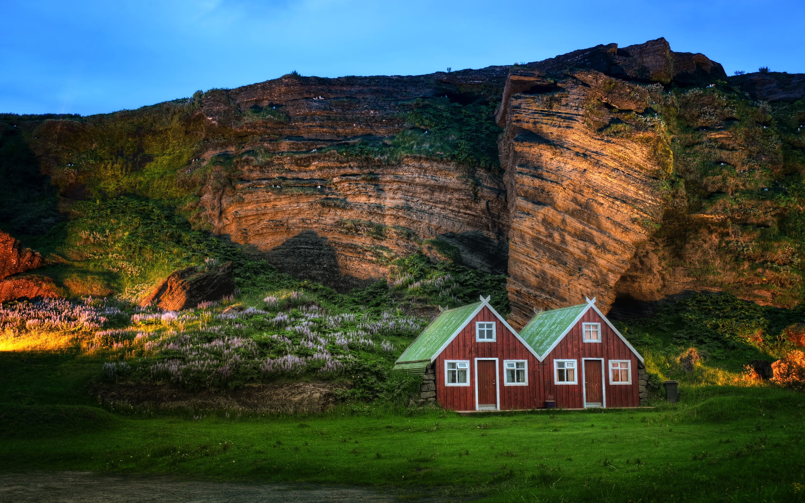 hdr, Mountain, House Wallpaper