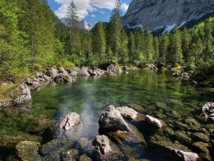 lake, River, Mountains, Forest HD Wallpaper Desktop Background