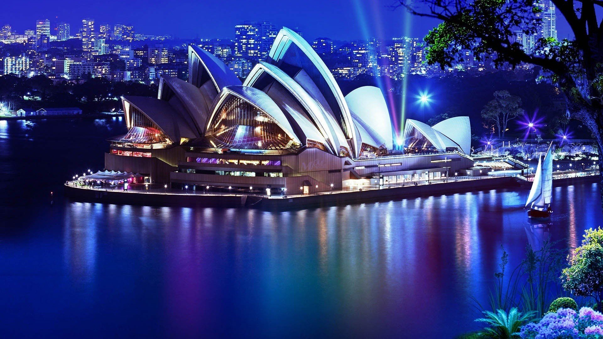 sydney, Theater, Night Wallpaper