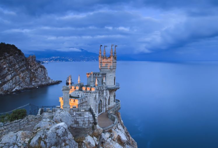swallowand039s, Nest, Crimea, Evening, Coast, Castle, Ocean HD Wallpaper Desktop Background