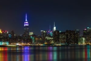 buildings, Skyscrapers, New, York, Night, Lights