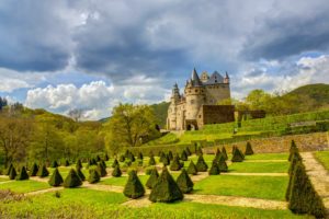 germany, Castles, Parks, Buerresheim, Shrubs, Lawn, Cities