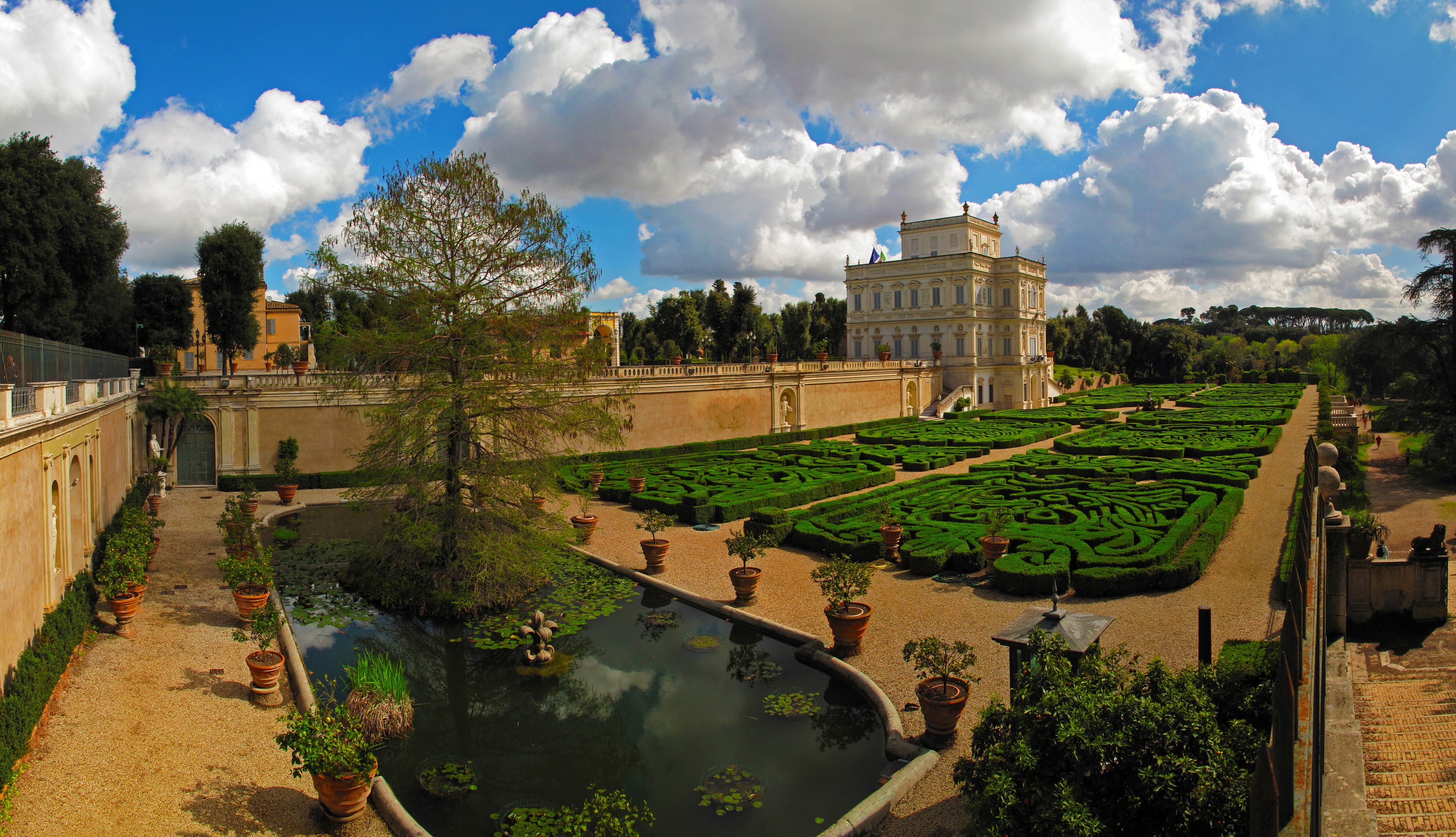 italy, Parks, Roma, Villa, Doria, Pamphili, Mansion, Shrubs, Design, Pools, Cities Wallpaper