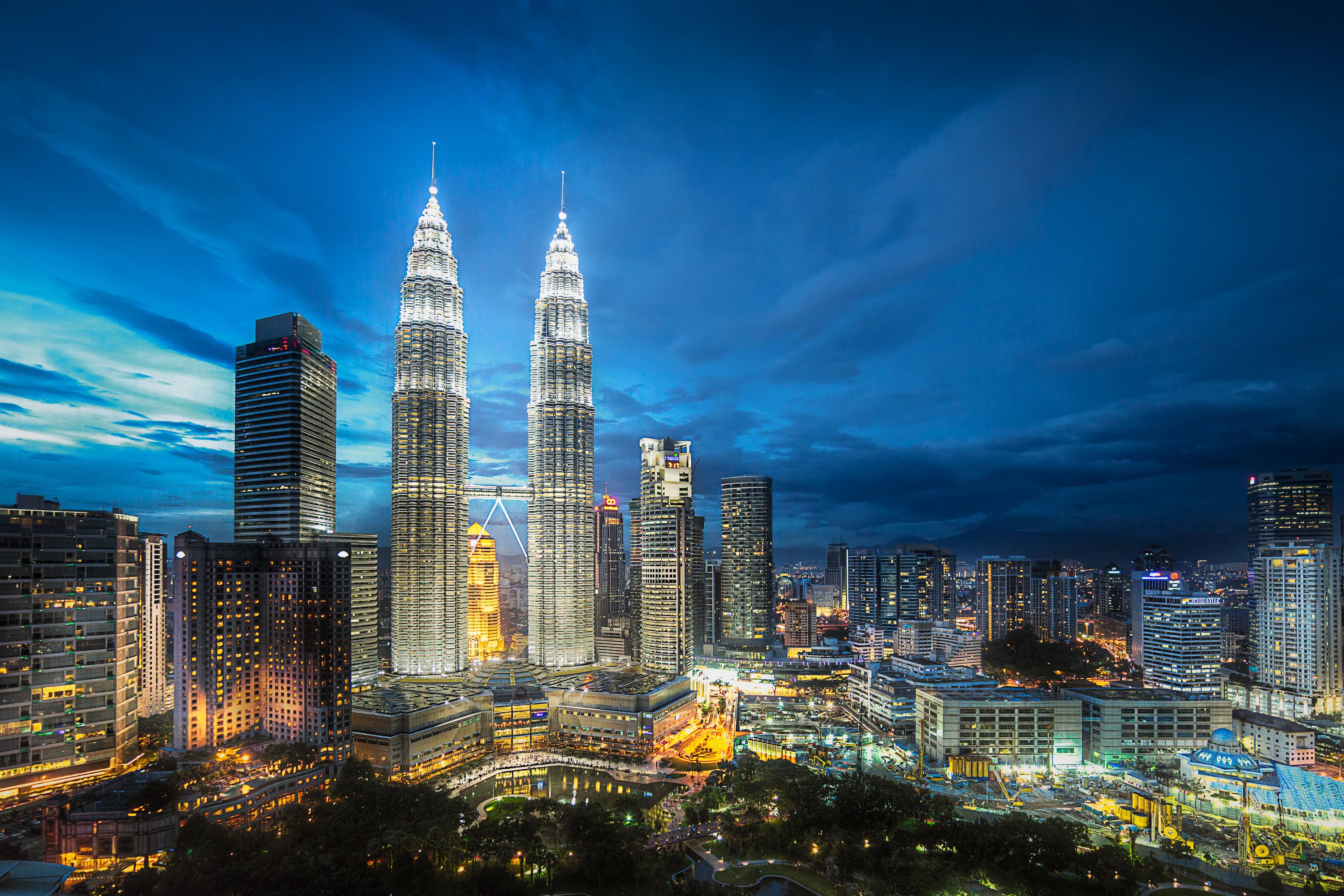 malaysia, Skyscrapers, Houses, Megapolis, Night, Kuala, Lumpur, Cities Wallpaper