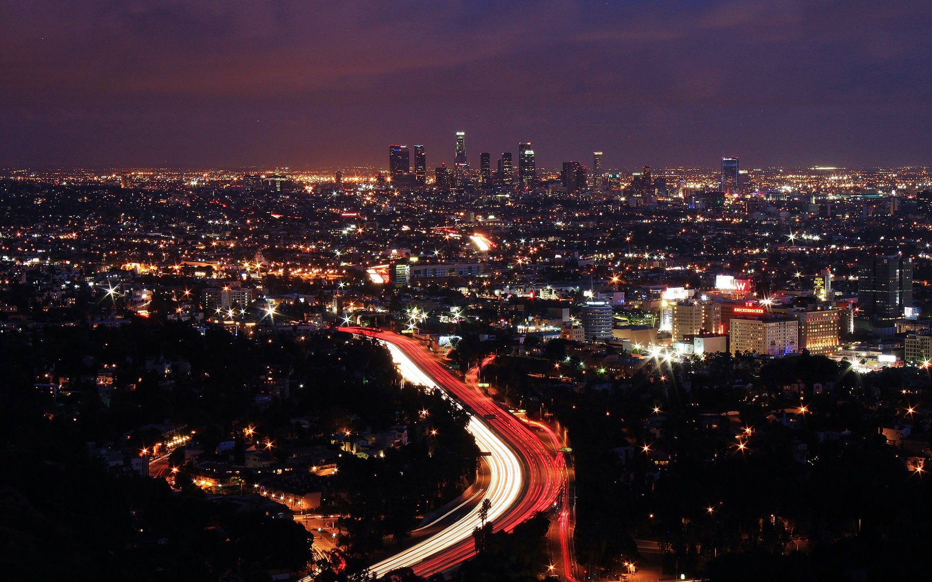 los, Angeles, Buildings, Skyscrapers, Night, Lights Wallpaper