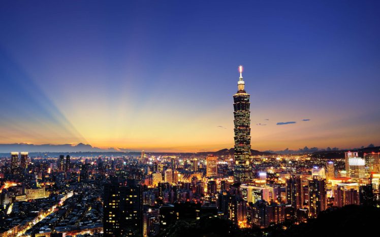 taiwan, China, Taipei, Evening, City HD Wallpaper Desktop Background