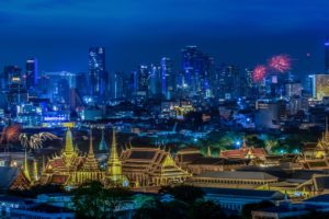 thailand, Skyscrapers, Fireworks, Bangkok, Megapolis, Night, Cities