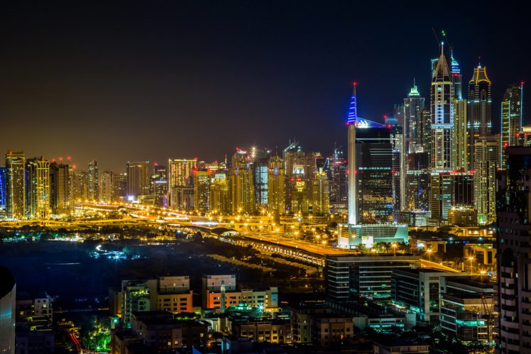 united, Arab, Emirates, Houses, Dubai, Megapolis, Night, Cities HD Wallpaper Desktop Background