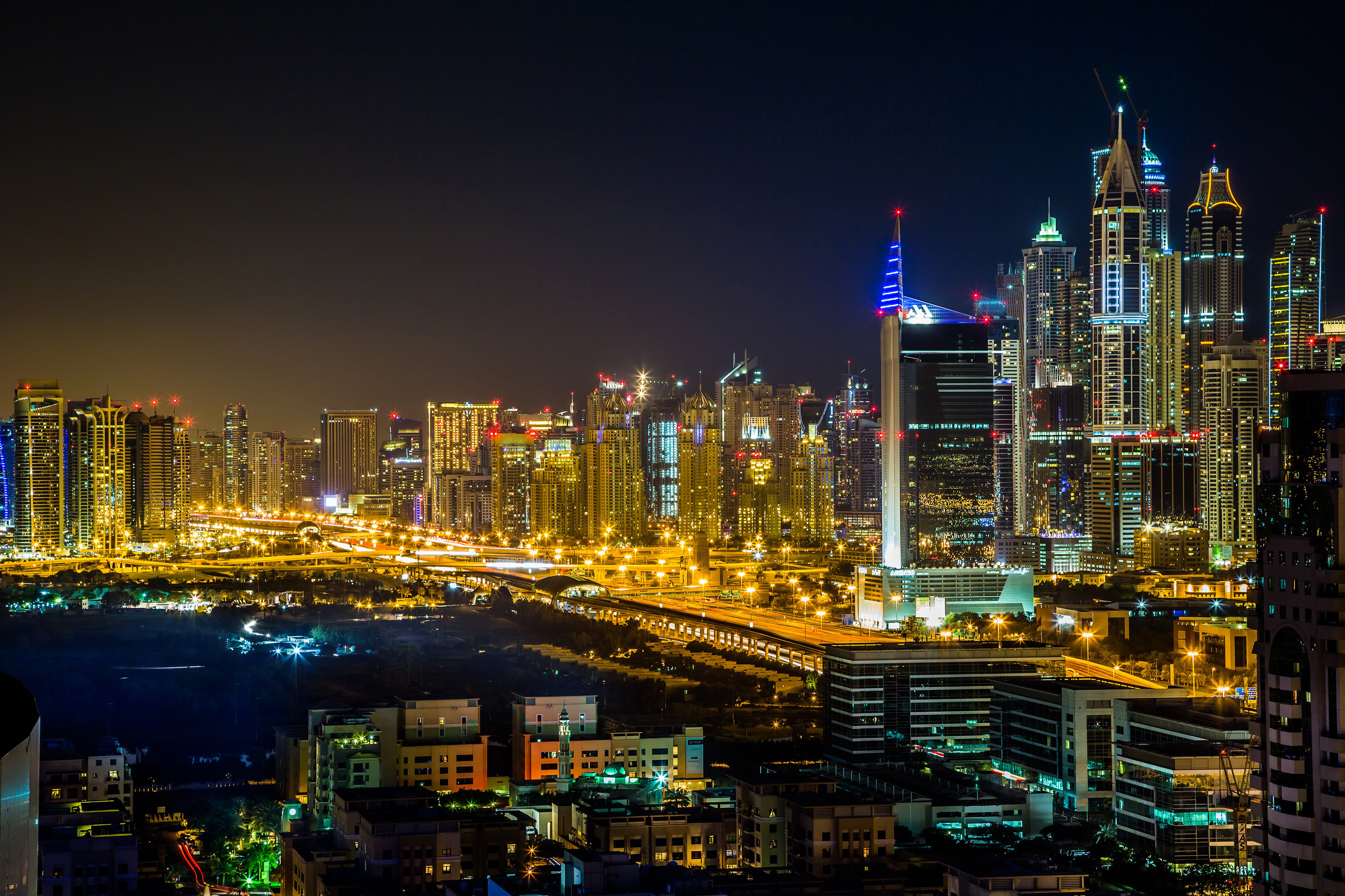 united, Arab, Emirates, Houses, Dubai, Megapolis, Night, Cities Wallpaper