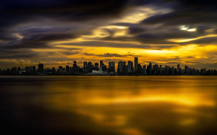 vancouver, Buildings, Skyscrapers, Sunset, Clouds HD Wallpaper Desktop Background