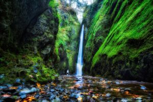 usa, Waterfalls, Oneonta, Falls, Oregon, Moss, Crag, Nature, Autumn