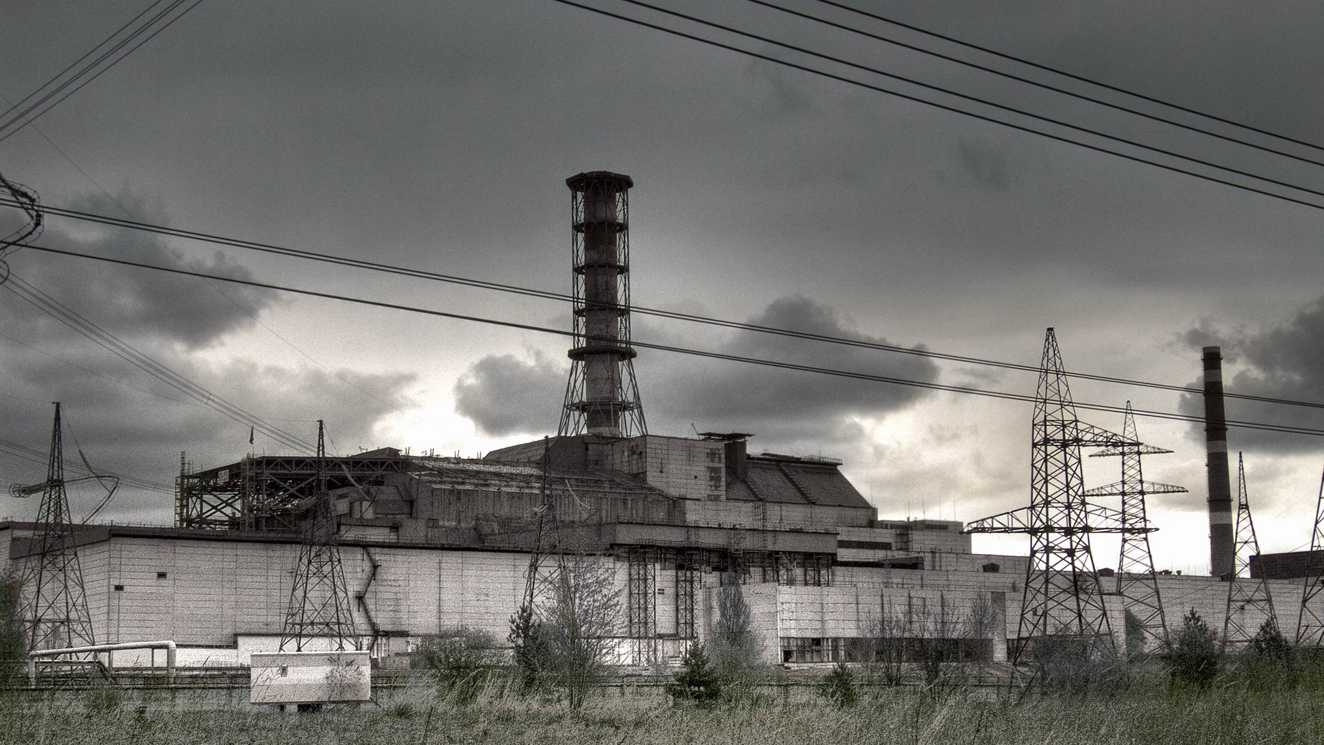 chernobyl, Reactor, Nuclear, Radiation, Destruction, Ruin, Decay, Urban, Factory, Buildings, Black, White, Bw Wallpaper