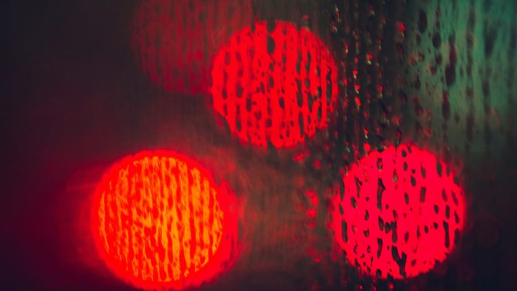 traffic, Lights, Abstract, Red, Sphere, Circle, Round, Drops, Rain, Storm HD Wallpaper Desktop Background