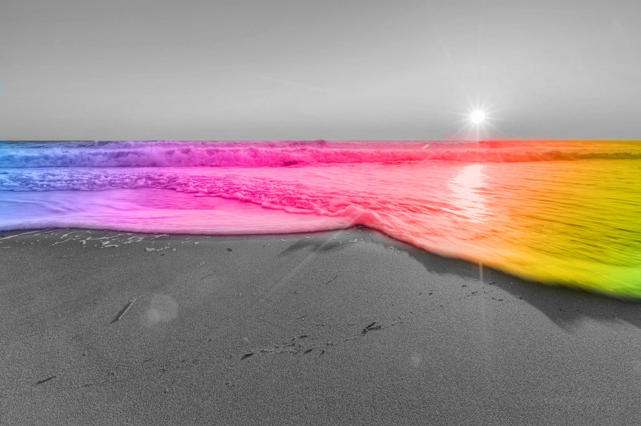 rainbow, Beach Wallpaper